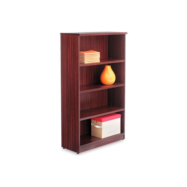 Alera Bookcase with 4 Shelves - 31-3/4"W x 14"D x 55"H - Mahogany - Valencia Series ALEVA635632MY - main